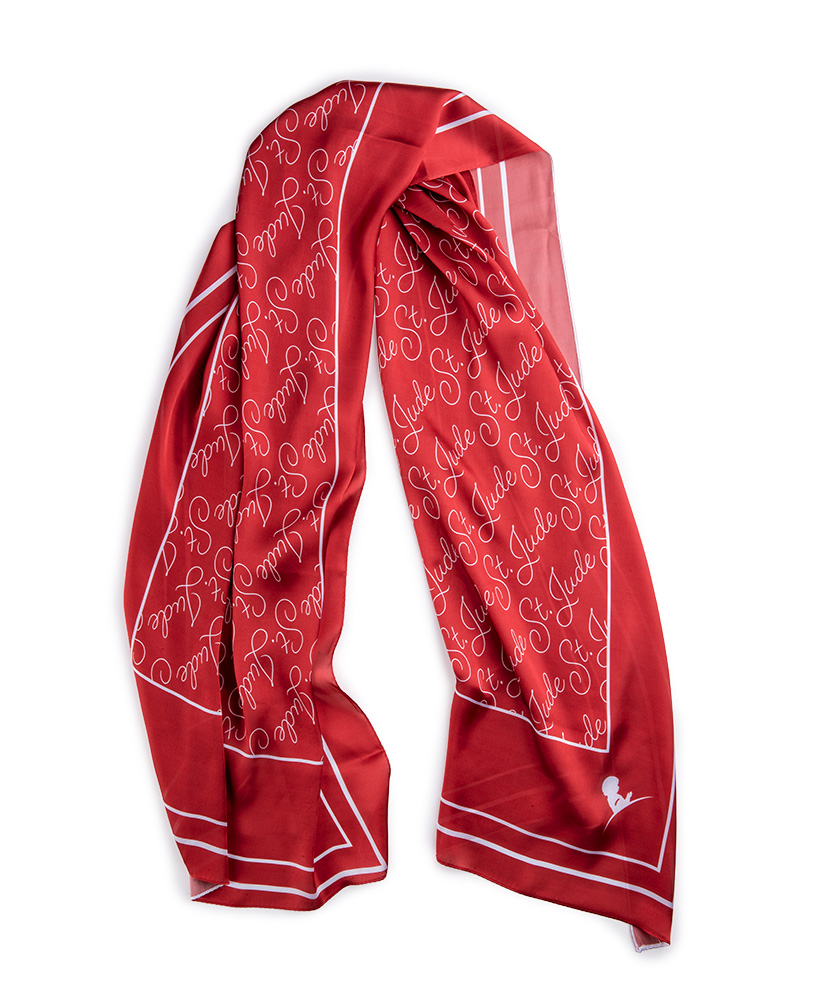 St. Jude Repeat Scarf - Red with White